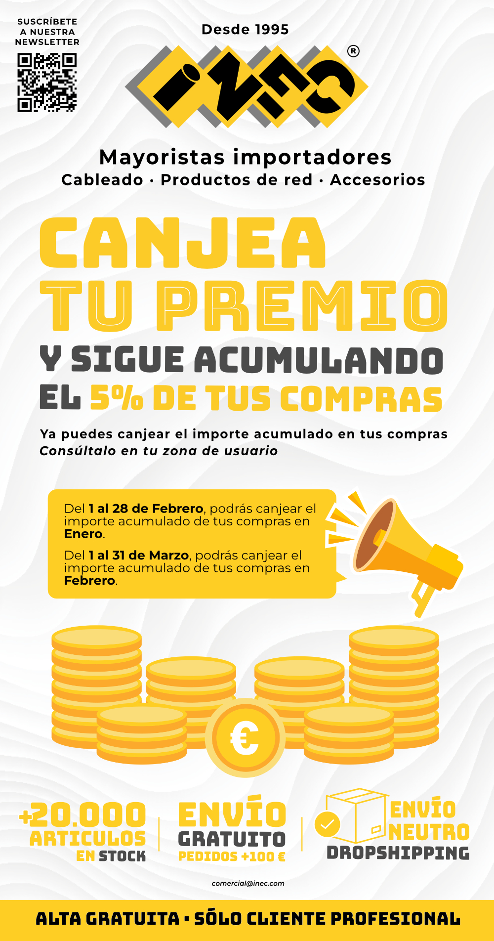 Acumula un 5% de tus compras con INEC