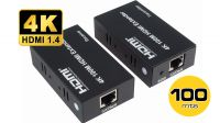 Kit extensión HDMI RX/TX 4K@30Hz 1080P  3D & HDMI 1.4 Cat.5e/Cat.6 100 m.