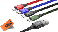 Cabo Baseus 4in1 USB-A M -  USB C, 2XLightning, Micro B, Max3.5Amp, 1.2m.