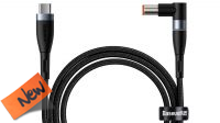 Cable Baseus USB-C M - DC Angulado 100W magnético 7.9x5.5mm PD alu.Nylon negro 2m
