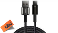 Cable Baseus USB-A M - USB-C M (66W máx. 6A) alu.Nylon negro 2m