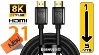 BS 3985 : Cable Baseus HDMI 2.1 M/M 8K@60Hz, 4K@120Hz Alumínio y Nylon negro 2m (5)