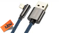 Cable Baseus Legend series USB - Lightning 90º Máx. 2.4A Nylon/Alum. azul