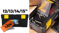 Caja de herramientas en negro y amarillo
