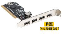 Tarjeta PCI Con 4 x USB 2.0 + 1 interno