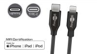 Cable USB C datos/carga fast charge Apple Lightning 08P MFI 12.5W negro 2 m.