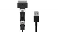 Cable de datos y carga USB 3 en 1 Apple, Micro USB, mini B 1m