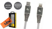 Cable USB-C M-Lightning Max.2.1Amp negro/Nylon  1.5m.