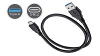 Cable USB 3.1 C Macho - USB 3.0 A macho negro  High-speed charging 3A