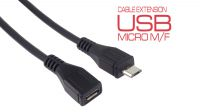 Cable USB micro USB 2.0 Macho/Hembra negro