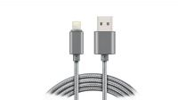 Cable de datos/carga Lightning 8P iPhone/iPad Nylon-Aluminio 1m