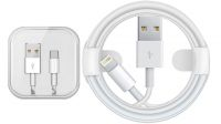 Cable USB compatíble con iPhone de 8  pines en blanco 1m