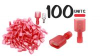 Conjunto de 100 terminales Faston Macho 6.35mm 0.5-1.5mm2 10A aislantes rojo