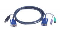 Cable PS2 Macho + VGA Hembra a USB + VGA Macho