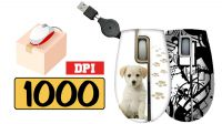Rato óptico mini USB 2.0 1000 dpi cabo retráctil