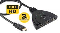 Switch com cabo HDMI 3xInput - 1xOutput V1.3b 1080P preto