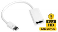 Cable mini DisplayPort Thunderbolt M a HDMI V1.3b 1080P Blanco 0.2m
