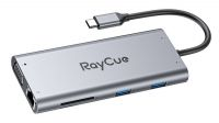 Docking Hub 11 en 1 USB C a VGA, RJ45, 2x USB 2.0, 2x USB 3.0, HDMI, SD/TF 100W PD