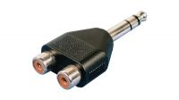 Adaptador de áudio 2xRCA F a Jack (6,3mm) M