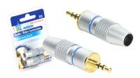 Conector dourado Jack 3.5mm stéreo M para soldar