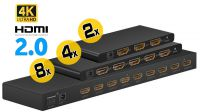 Multiplicador HDMI 2/4/8 portas 4K @ 60 Hz