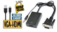 Adaptador  VGA  M + audio 3.5mm jack >HDMI  F