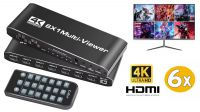 HDMI Multiviewer 6in1 Video Splitters 5 modos 4k@30Hz c/comando