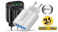 Transformador USB 100-240V 1xQC3.0 (3.1A) Carga Rápida