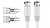 Cabo de antena de exterior F plug a F plug 75Ohm branco