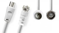 Cable adaptador  F plug - coaxial Blanco