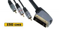 Cable de Euroconector 21 pines Macho / 3 x RCA Gold Plated