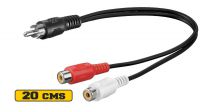 Cable multimédia RCA Macho x 2 RCA Hembra 0.2m