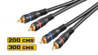 Cable multimédia 2 x RCA a 2 x RCA M/M Gold Plated