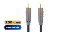 Cable de audio digital coaxial RCA M/M Gold Plated 24k 2m