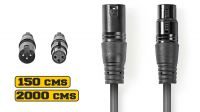 Cable micrófono XLR 3 Pines Macho a XLR 3 Pines Hembra Negro