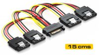 Cable de extensión de alimentación 1 x Sata Macho a 4 x Sata Hembra
