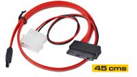 Cable SATA + Molex 4 pines a SATA datos+alimentación 0.45m + 0.20m