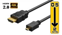 Cable micro HDMI-HDMI 1.4 con ethernet M/M Gold Plated