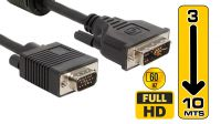 Cable adaptador de monitor DVI-A (24pines+5pines) - HD15 M/M