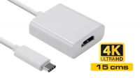 Cable conversor USB 3.1C o Tipo C a HDMI 0.15m Blanco