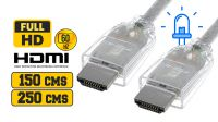 Cabo HDMI M/M com led azul nos conectores (1,5/2,5Mts)