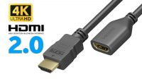 Cabo HDMI M/F com conectores dourados - 0.5 Mts