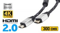 Cabo HDMI 2.0  3D High speed c/ethernet goldplated C/filtros M/M  3 m.