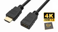 Cable HDMI extensión 1080P M/H Gold Plated Negro 5/10m