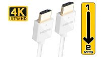 Cable HDMI 1.4 High Speed con ethernet 4K/3D M/M Gold Plated Blanco.
