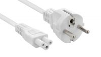 Cable de alimentación Schuko Macho - IEC C5 (Mickey Mouse, Trébol, 3pin) Blanco 1.8m