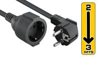 Cable alargador alimentación Schuko M/H Negro