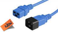 Cable alargador de alimentación PC 230V 16A IEC 320 C19 - IEC C20 Azul 3m