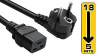 Cabo de alimentação schuko com conector C19 preto