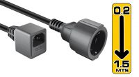 Cable adaptador de alimentación Schuko Hembra - IEC C14 con fusible